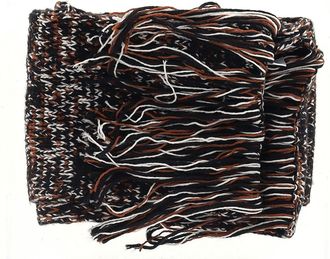 Joseph Knitted Fringed Scarf in Multicolor Wool