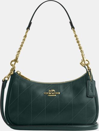 Coach Womens Teri Shoulder Bag With Quilting - Teal