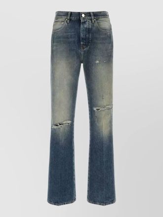 Amiri denim distressed straight-leg jeans