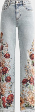 Alice & Olivia Chic Floral High-Rise Jeans