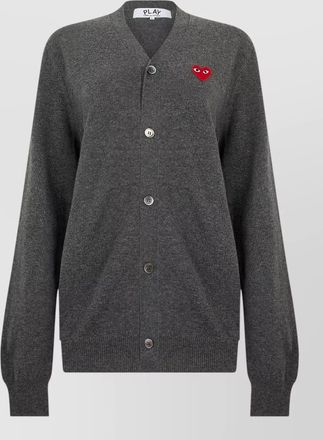 Comme Des Gar&ccedil;ons wool ribbed long-sleeve cardigan