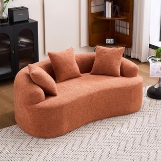 STILVORA Sof&aacute; Modular De Dos Plazas, Curvado Y De Estilo Contempor&aacute;neo. Tama&ntilde;o Compacto, Incluye Tres Cojines Decorativos, Ideal Para Casas Y Apartamentos Pequ