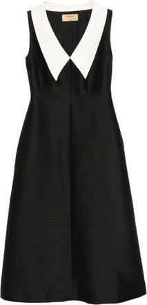 Curiel contrast-collar sleeveless dress - women - Silk/Wool - 40 - Black