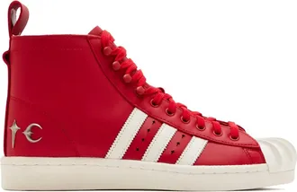 adidas high-top leather sneakers - unisex - Calf Leather/Fabric/Rubber - 10.5 - Red