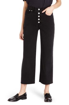 Madewell The Perfect Vintage Raw Hem Corset High Waist Straight Leg Jeans in Lunar Wash at Nordstrom Rack, Size 25