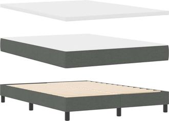 vidaXL Cama Box Spring Con Colch&oacute;n Gris Oscuro 160 X 200 Cm Vidaxl