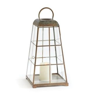 Napa Home & Garden Dexter Lantern Candle Holder Large in Gold at Nordstrom
