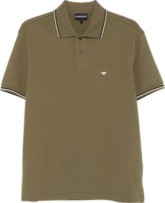 Emporio Armani Logo-embroidered Tipped Polo Shirt