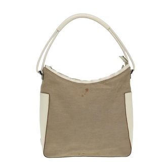 Gucci Vintage Handbag Canvas Beige Canvas Handbag (Pre-Owned)