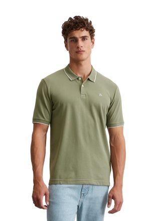 Marc O'Polo Poloshirt MARC OPOLO, Herren, Gr. XXL, oak ash, Jersey, Obermaterial: 95% Baumwolle, 5% Elasthan, regular fit, Rippb&uuml;ndchen, Shirts Poloshirt, aus Piq