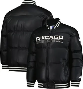 Starter Mens Starter Black Chicago White Sox Full-Zip Leather Jacket at Nordstrom, Size Medium