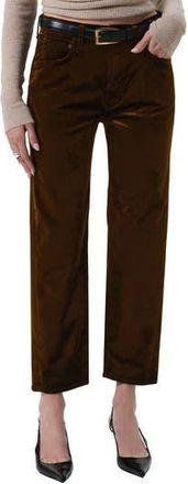 Citizens Of Humanity Delfina High Waist Straight Leg Jeans in Golden Dark Brown at Nordstrom Rack, Size 24