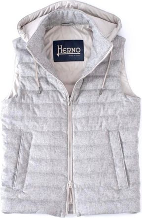 Herno Mens Cashmere & Silk Down Vest In Light Grey