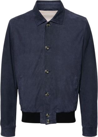 Barba Colin Sport Jacket - Heren - Bomber jackets - Blauw - 3XL - Leer - Jassen