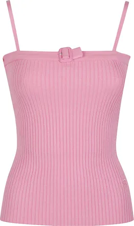 Courr&egrave;ges Buckle Detail Viscose-Blend Tank Top