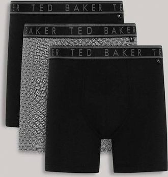 Ted Baker Mens Ted Baker 3-Pack Boxer Briefs, Black/Micron - Size: 37/36/32