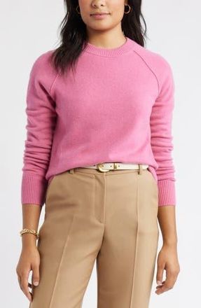Caslon Raglan Sleeve Wool & Cashmere Sweater in Pink at Nordstrom Rack, Size Small