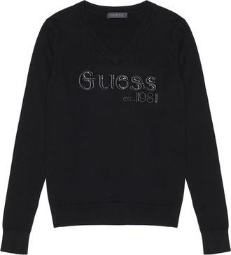Guess Truien & Vesten, Dames, Zwart, S, LS VN Saylor Logo Swtr