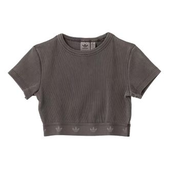 adidas (WMNS) adidas Rib SS Top T-Shirt Asia Sizing Grey JD0041