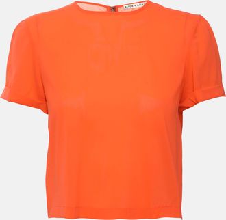 Alice & Olivia Alice + Olivia Orange Stretch Silk Top