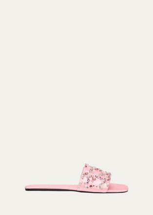 Miu Miu Embellished Satin Slide Sandals