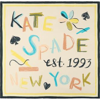 Kate Spade New York scribble silk square scarf in Ivory at Nordstrom