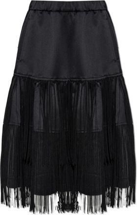 Comme Des Gar&ccedil;ons Flared Skirt - Dames - Midirokken - Zwart - M - Leer - Rokken