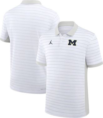 Jordan Brand Mens Jordan Brand White Michigan Wolverines 2025 Early Season Coaches Sideline Victory Stripe Performance Polo at Nordstrom, Size Xx-Large