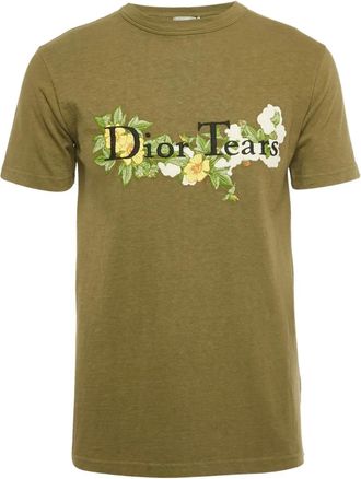 Dior x Denim Tears T-shirt con logo a fiori Kenzo - Verde