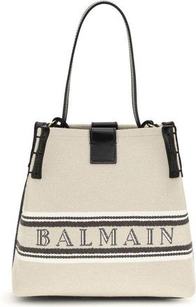 Balmain Beige Cotton Shoulder Womens Bag