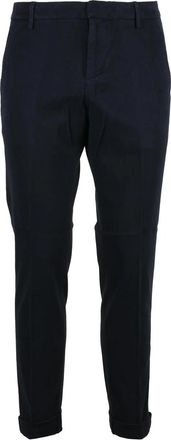 Dondup Blue Gaubert Tailored Stretch Cotton Trousers