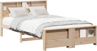 vidaXL Vidaxl - Estructura De Cama Marr&oacute;n 140 X 190 Cm Madera Maciza De Pino
