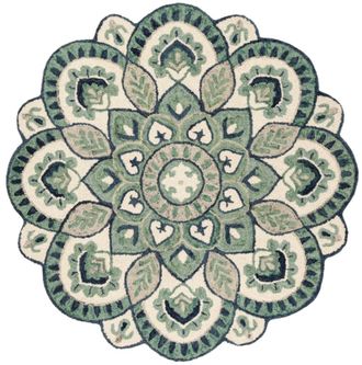 Safavieh Alfombra lana avorio/blu 152 x 152 cm