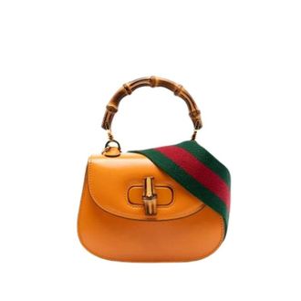 Gucci Pre-owned Satchel - Dames - Pre-owned - Oranje - Maat: ONE Size Leer