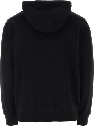 Burberry Mens Logo-Embroidered Cotton Sweatshirt Black Sweater