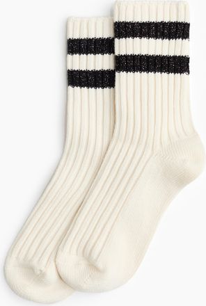 H&M Gerippte Socken - White
