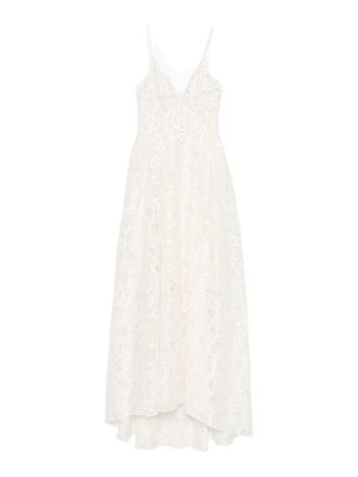 Ermanno Scervino Lace Dress In Beige Cotton