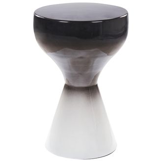 Beliani Mesa Auxiliar De Metal Decorativa De Hierro Blanco Y Negro Tibito