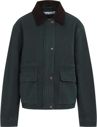 Acne Studios Chaqueta de Lona Lavada - Jackets - Mujer - Verde - XS