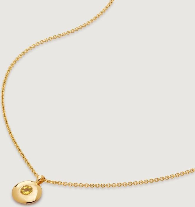 Gold November Birthstone Chain Necklace Citrine