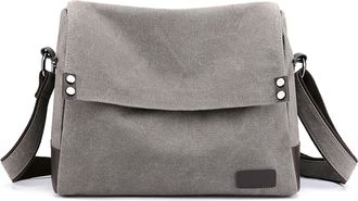 Generic Mens Canvas Shoulder Bag,Lightweight and Practical Bag,Large-Capacity Crossbody Bag, Suitable for Commuting To Work and Business Meetings (Gray,Coffee