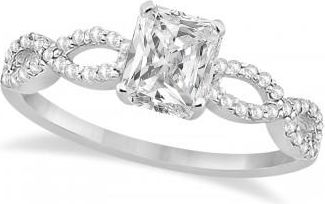 Allurez Infinity Radiant-Cut Lab Grown Diamond Engagement Ring 18k White Gold (0.50ct)