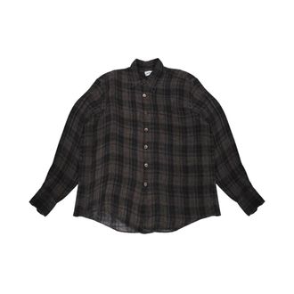 Our Legacy Penumbra Check Sheercoat Linen - Heren - Casual Overhemden - Veelkleurig - L - Leer - Overhemden