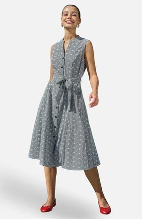 Yumi Broderie Embroidered Shirt Dress in Black at Nordstrom, Size 14