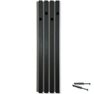 OEM Perchero De Madera Lamele De 98 Cm, M&oacute;dulo De 24 Cm, Negro