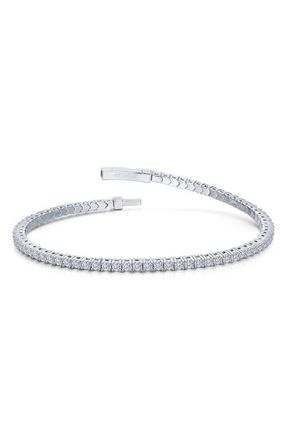 Lafonn Flexible Simulated Diamond Tennis Bracelet in Silver at Nordstrom, Size 6.75