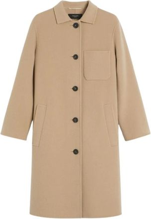 Max Mara Single-Breasted Coats - Dames - Mantel - Beige - L - Jassen