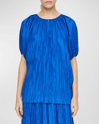 Joseph Briela Crinkled Habotai Silk Blouse