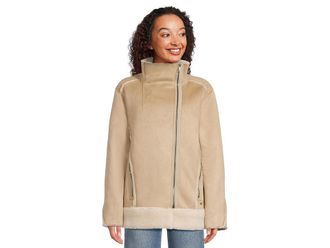 UGG Avelie Luxefluff Jacket Womens Coat Sand : SM, Faux Fur/Polyester/Spandex