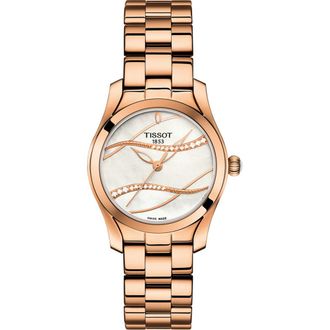 Tissot T-wave Dames Horloge Ros&eacute;kleurig T1122103311100